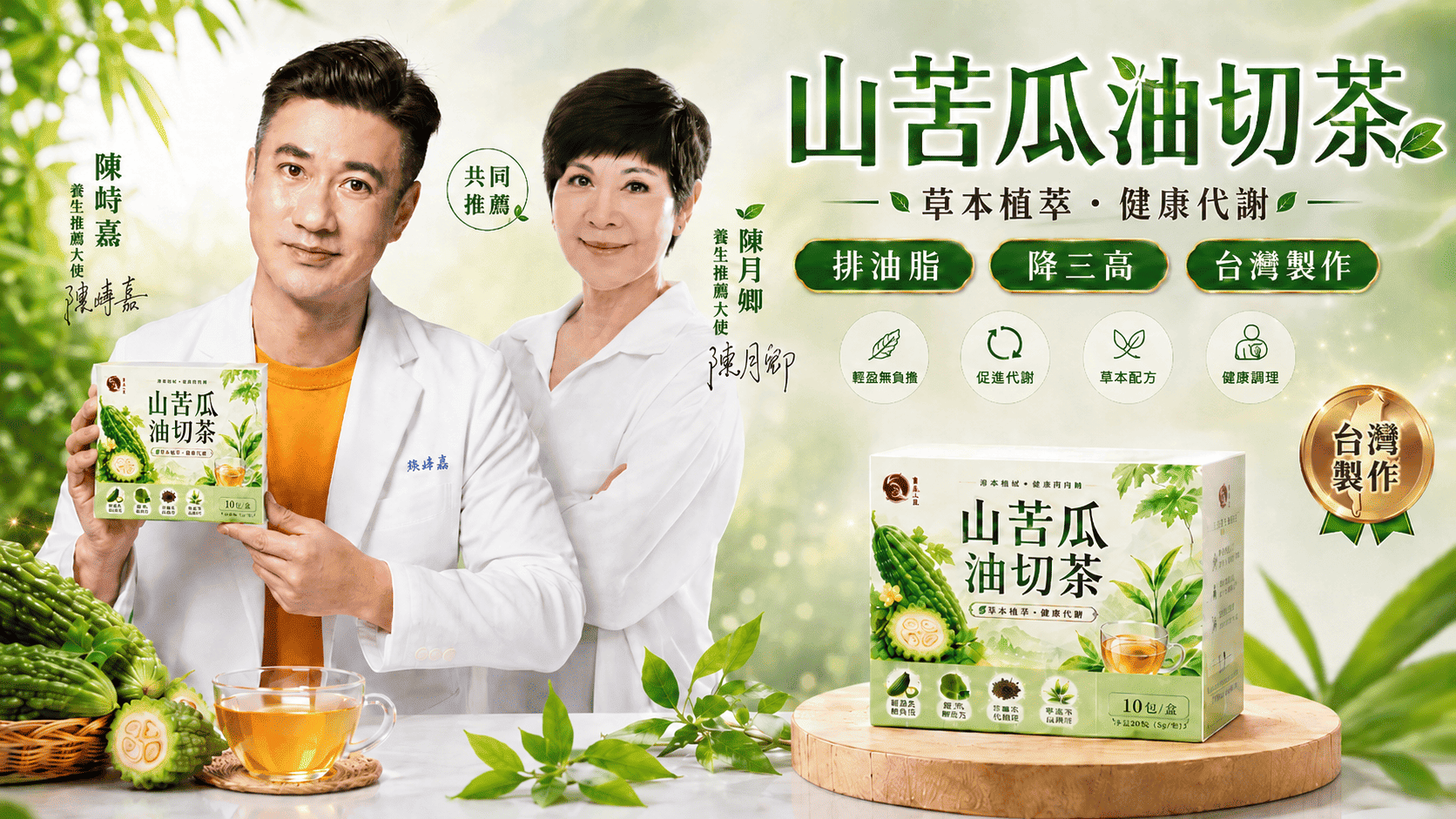 【陳峙嘉醫師製作-養生專家陳月卿強烈推薦】山苦瓜油切茶｜清爽油切，喝出輕盈代謝力，草本植萃配方・台灣製作・每日一杯輕負擔~ 火爆熱銷中！
